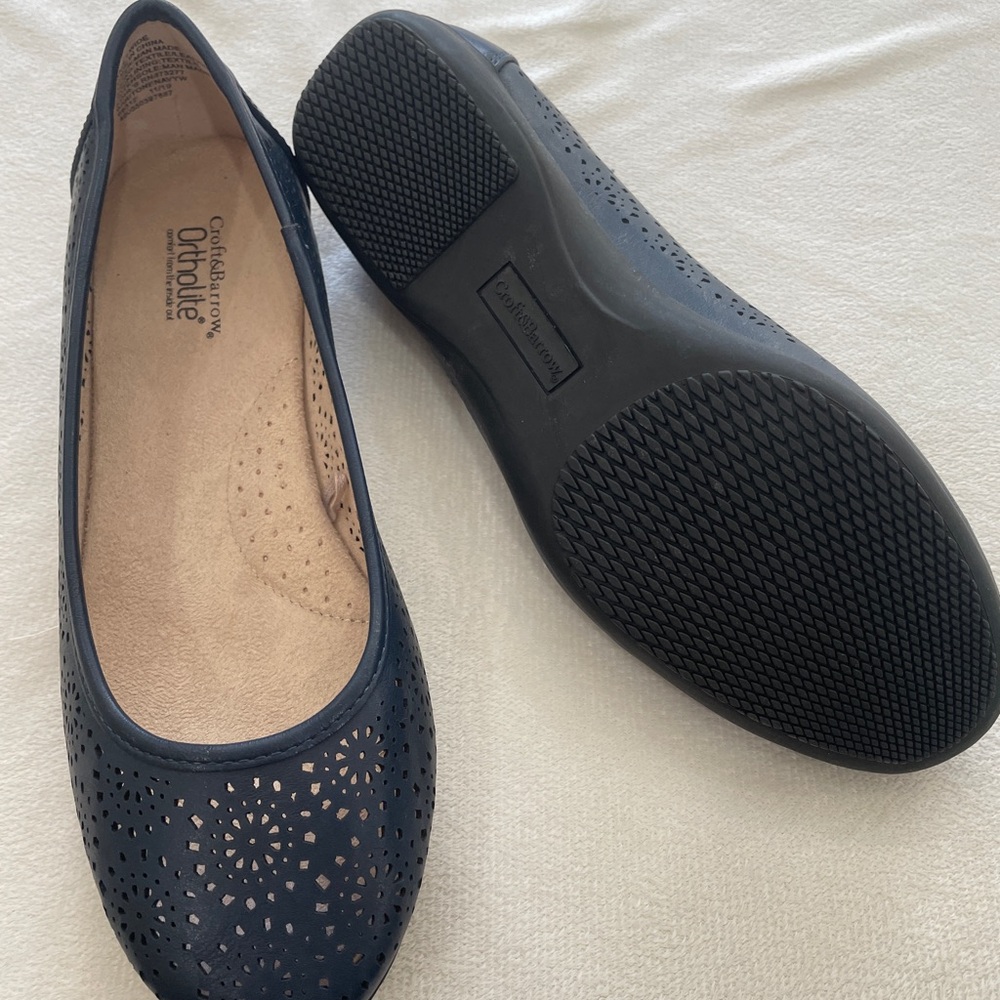 Croft & Barrow Navy Blue Perforated Flats - Brand New, Never Worn